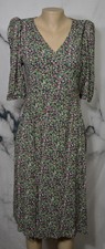 CAROLL PARIS Black Multicolor Floral Print Dress 40 US 8 Short Sleeves Viscose