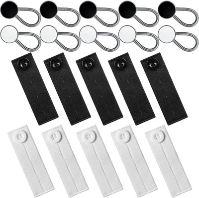 20 Pcs Extender Button Set Includes Elastic Waist Button and Comfy Collar Extend