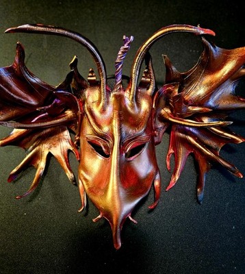 Evil Leather Mask Handmade Original Design  Unique Masquerade