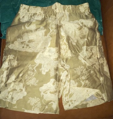 THE WHITE LOTUS H&M XS Yellow Green Patterned Knee-Length Shorts Limited Edition