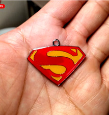 SUPERMAN MOVIE COMIC Pendant on 26" 925 Plated Sterling Silver Necklace Men Boy