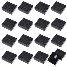 16 Pcs Pocket Watch Display Box, Black Rhombus Textured Watch Packaging Boxes...