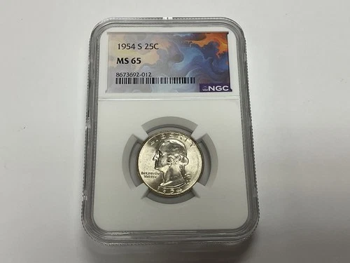 1954-S 25C Washington Quarter Dollar NGC Graded MS65  *039