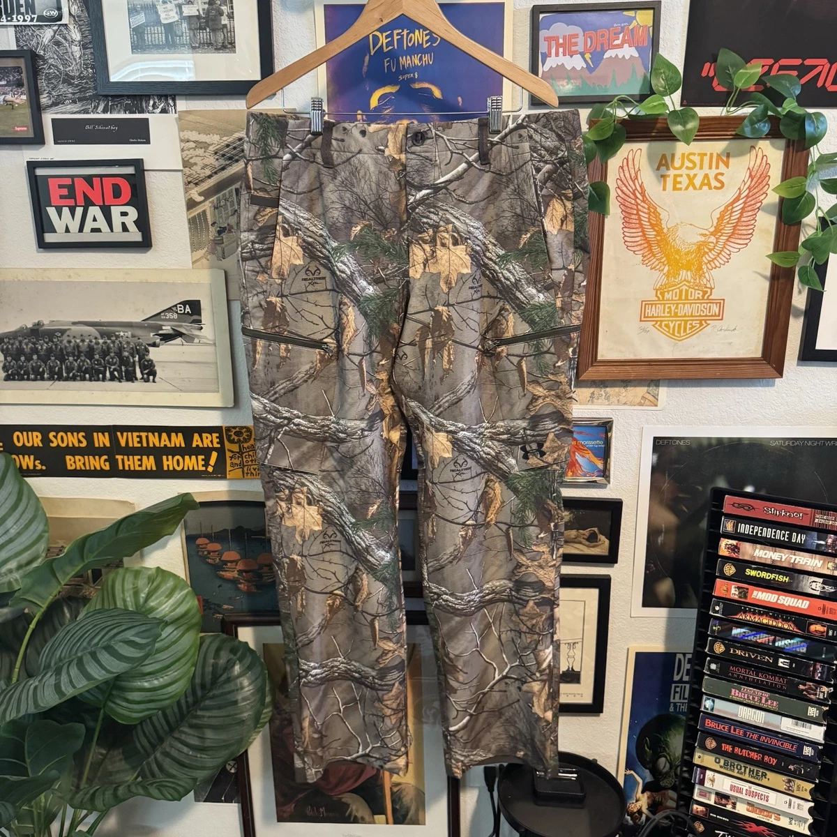 Pantalon De Chasse Thermique Realtree – Homme, Taille M, Camouflage Vert, Polaire épais