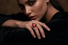 Natural Ruby Ring Trillion Cut 925 Sterling Silver Red Gemstone Ring