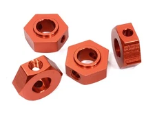 Billet Machined 17mm Hex Wheel Adapters for Axial 1/6 Scale SCX6, Red 252011