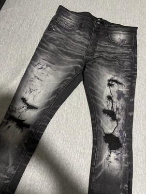 Jordan Craig Legacy Edition Men's Black Gray Acid Wash Distressed Denim Jeans