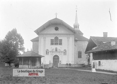 Kirche St. Nikolaus von Veros, Glasplatte, altes Foto, Negativ 9x12 cm