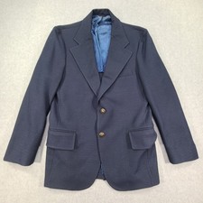 Vtg 70's Sears Men's Store Polyester Sport Coat Blazer Men 40R Navy Blue Union