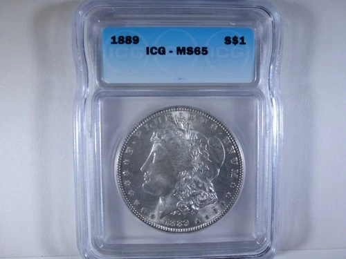 1989 Morgan Silver Dollar graded MS-65 by ICG