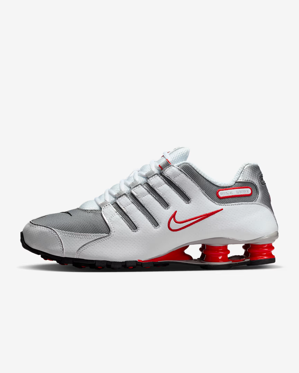Nike Shox NZ Shoes Sport Red Cool Grey Metallic Silver Men's