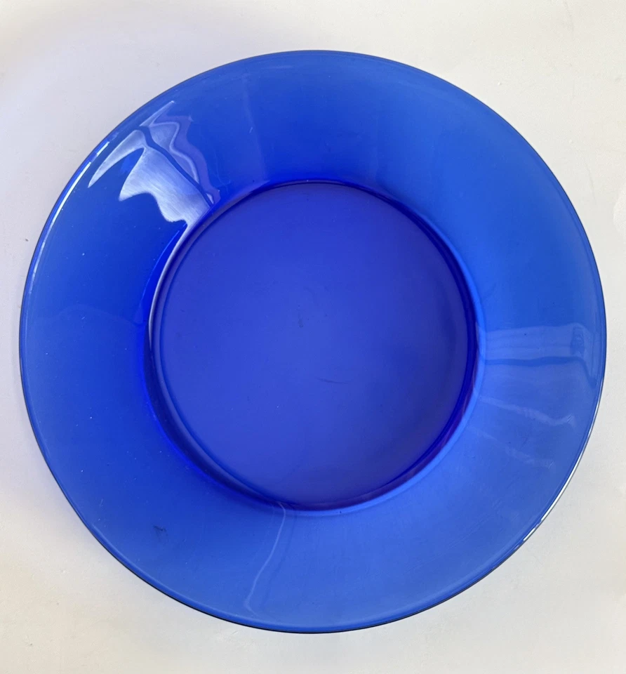 VTG Cobalt Blue ANCHOR HOCKING Royal Blue 10” Dinner Plates Set of 4 - Image 4 of 4