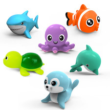 8Pcs Mold-Resistant Sea Animal Bathtub Shower Toys Bathing Water Play Clockwork