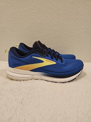 Brooks Trace 3 running shoe Mens 8 Womens 9.5 Blue Yellow Sneaker 
