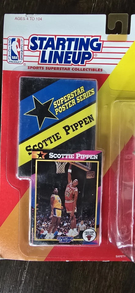 1992 Scottie Pippen Kenner Starting Lineup SLU Figure W/Card And Poster - Image 4 of 4