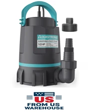 Aquastrong 1/2HP Auto Submersible Sump Pump 3159 GPH Utility Pump 10ft Cord