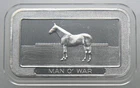 1 oz .999 Fine Silver Bar - Vintage Man O' War 1973 Pioneer Mint