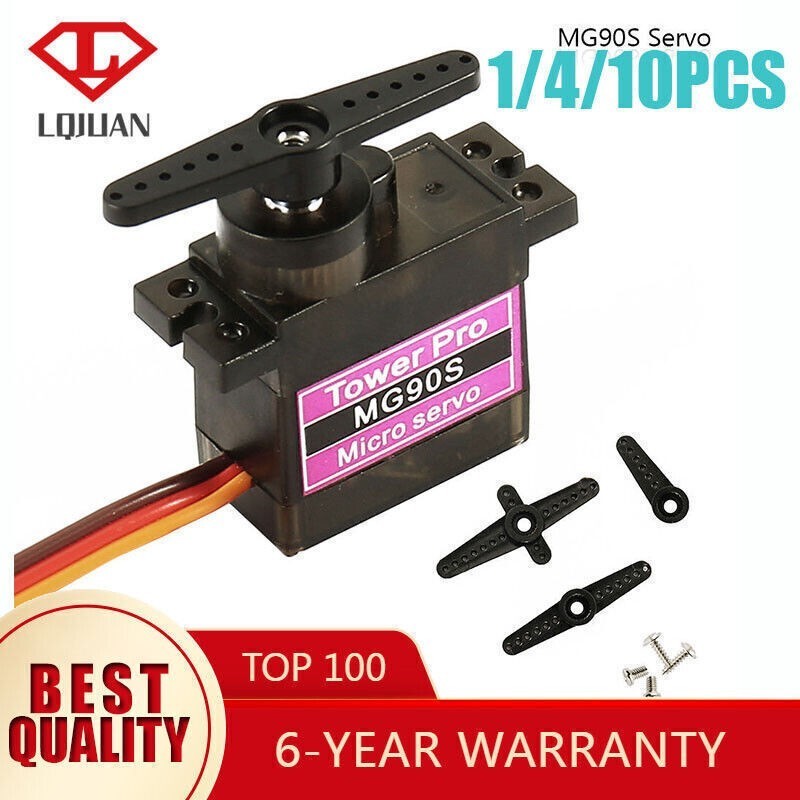 1/4/10 PCS MG90S 9G Servo Motors with Metal Gear for RC Airplane Car Boat Robot