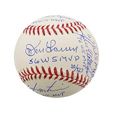 Yankees World Series MVPs 11 Signature Multi Signed Baseball LE #10/127 (Steiner