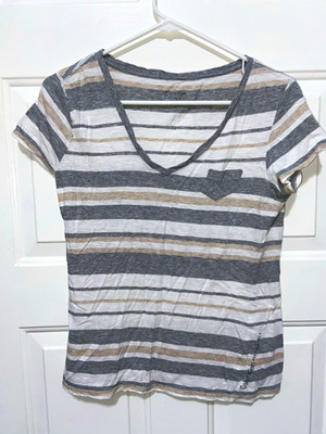Calvin Klein Performance Women s S Striped V-Neck Tee Quick Dry Breathable