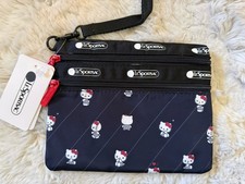 Lesportsac Hello Kitty 2zipper Wristlet Pouch NWT Combine  Save Shipping  