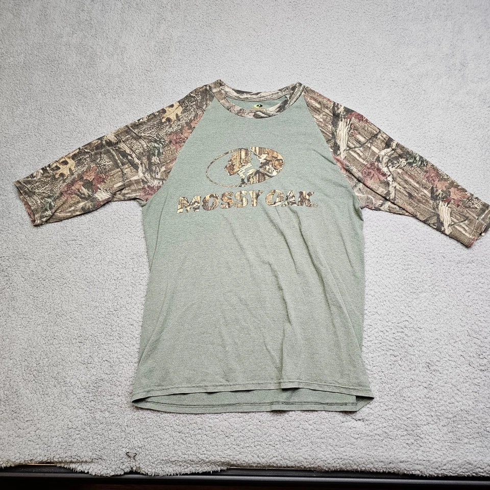 Mossy Oak Shirt Men's Medium Hunting Henley Camo Gray - Image 2 of 4