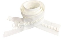 YKK 10 Large Molded Plastic Heavy Duty Jacket Zipper Separating WHITE 37"- 250"