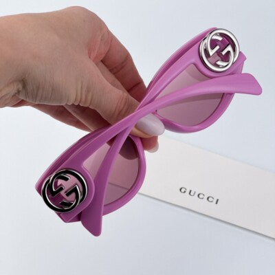 Gucci Women AUTHENTIC Sunglasses Pink Mirror Oval GG1691S  display picture 3