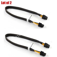 2pcs CPU 4Pin Male to 6Pin Male PCIe Express GPU Video Graphics Card Power Cable