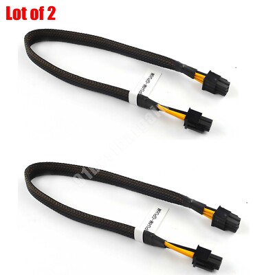 2pcs CPU 4Pin Male to 6Pin Male PCIe Express GPU Video Graphics Card Power Cable