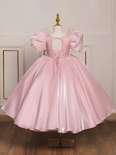 Flower Puffy Dress Girls Pageant Dresses Kids Vestidos Teenagers Bridesmaid Robe - Picture 7 of 8