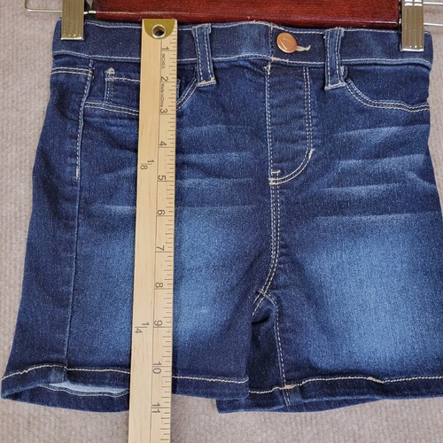 YML Girl Shorts Girl's 6X Denim Stretch Dark Wash Pull On School Wear Blue Snap - Picture 3 of 8
