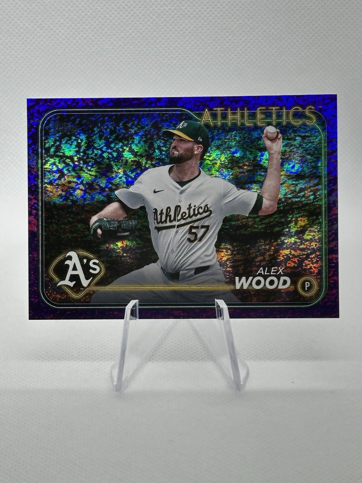 Alex Wood 2024 Topps Update Purple Foil /799 Oakland Athletics Card