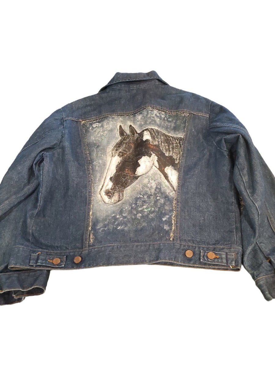 Vtg Sz. 44 Mens Wrangler Denim Jacket 60's Dark blue USA Old Style