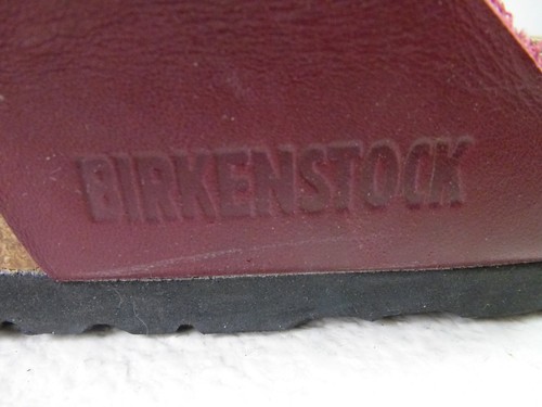 Birkenstock Birkis Sandal 40N Gizeh Red Leather Adjustable Buckle Thong Toe Post - Picture 11 of 14