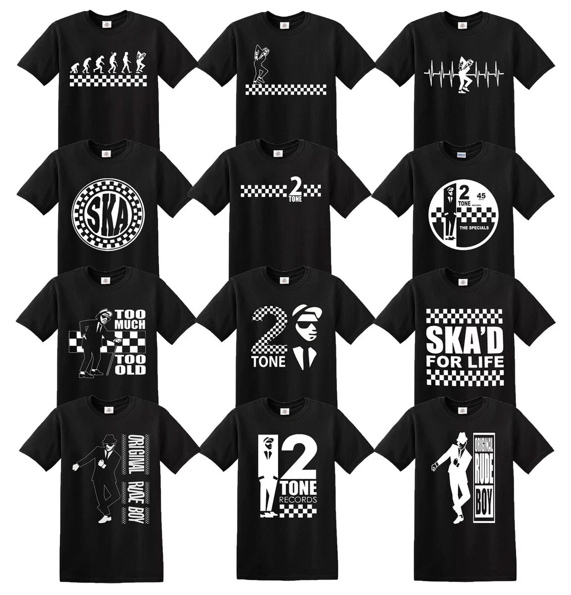 Camiseta SKA 2 Tone Music Retro - Diseño Rudeboy Skinhead, Estampado Calidad