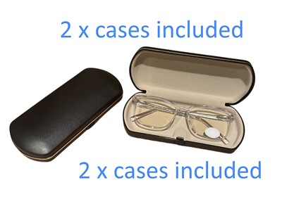2er Pack Klassisch Schwarz Hart Brillenetui Brille Lesen Aufbewahrung Druckknopf
