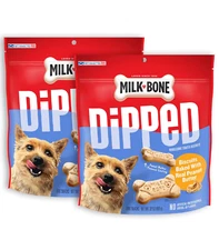 Milk-Bone Dipped Dog Treat Biscuits Baked with Real Peanut Butter 32 Ounce Pack