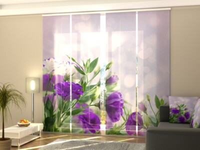 Schiebegardine Eustoma, Flächenvorhang mit Motiv, Fotodruck, Gardine auf Maß