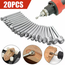 20Pcs Diamond Burr Bits Drill Set Rotary Multi Tool Accessories Kits For Dremel