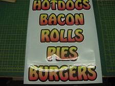 SET OF 5 BURGER VAN CATERING TRAILER STICKERS v006