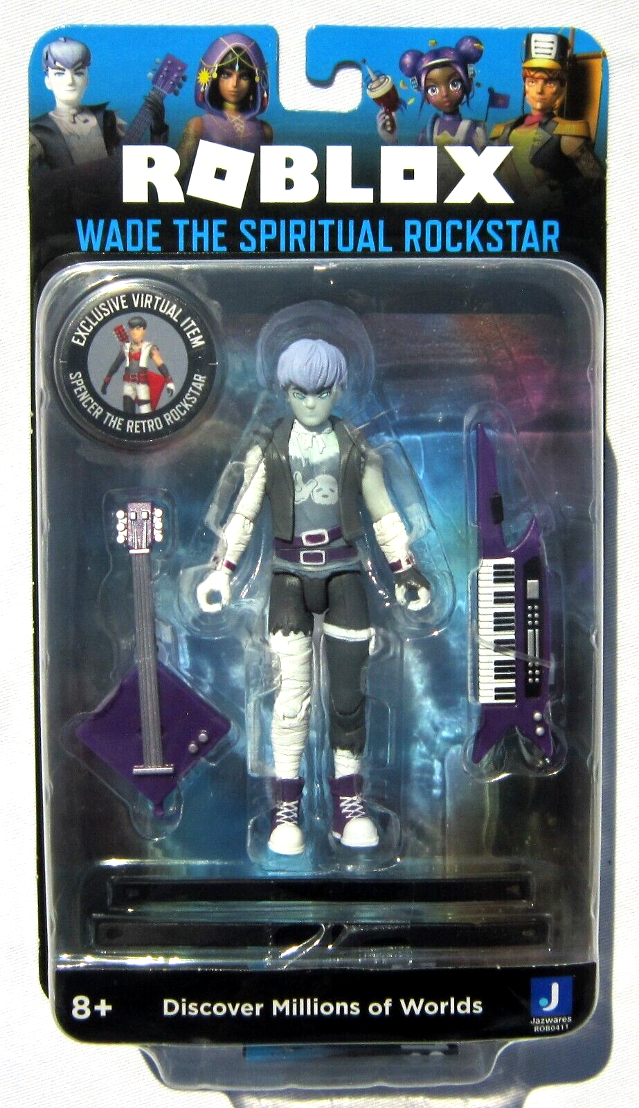 Roblox Rockstar action figure toy video game player teen boy guitar  Jazwares!