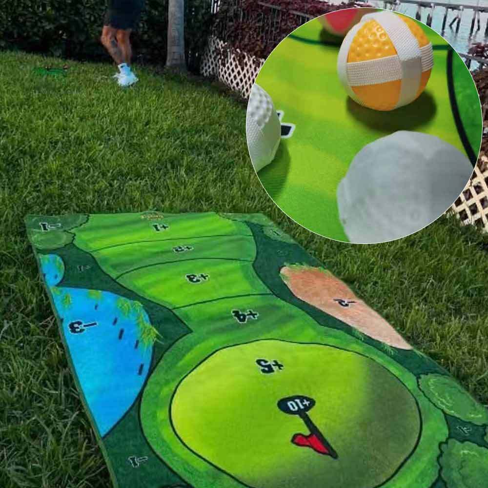 Indoor Mini Golfing Game Kit Golfs Toy Set w/16 Balls Early Education