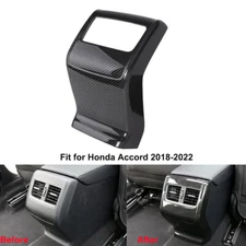 Carbon Fiber Look Rear Air Vent Outlet Overlay Trim For Honda Accord 2018-2022