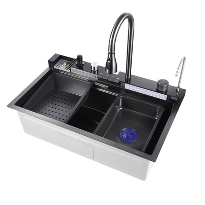 Workstation Undermount Kitchen Sink Single Bowl SUS304 W/360° Pull-out Faucet