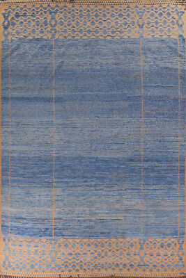Contemporary Handmade Blue Moroccan Large Oriental Modern Rug Area Carpet 12x16