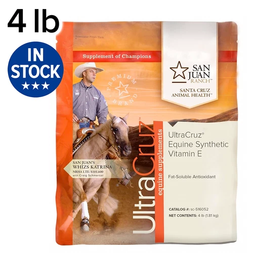 UltraCruz Equine Synthetic Vitamin E Supplement for Horses 4lb Powder 112 Days