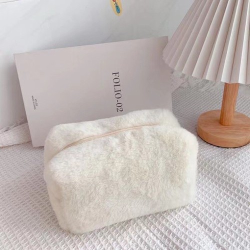 Plush Makeup Bags For Women Soft Travel Cosmetic Bag Organizer Case Clutch Bag - Photo 10/17