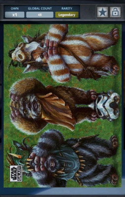 99cc EWOK NO EVIL CHROME GALAXY 2024 LEGENDARY BASE Star Wars Card Trader