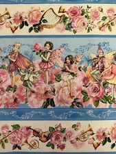 SPRING SONG FLOWER FAIRIES BY MICHAEL MILLER FAIRY STRIPE COTTON FABRIC HALF YD